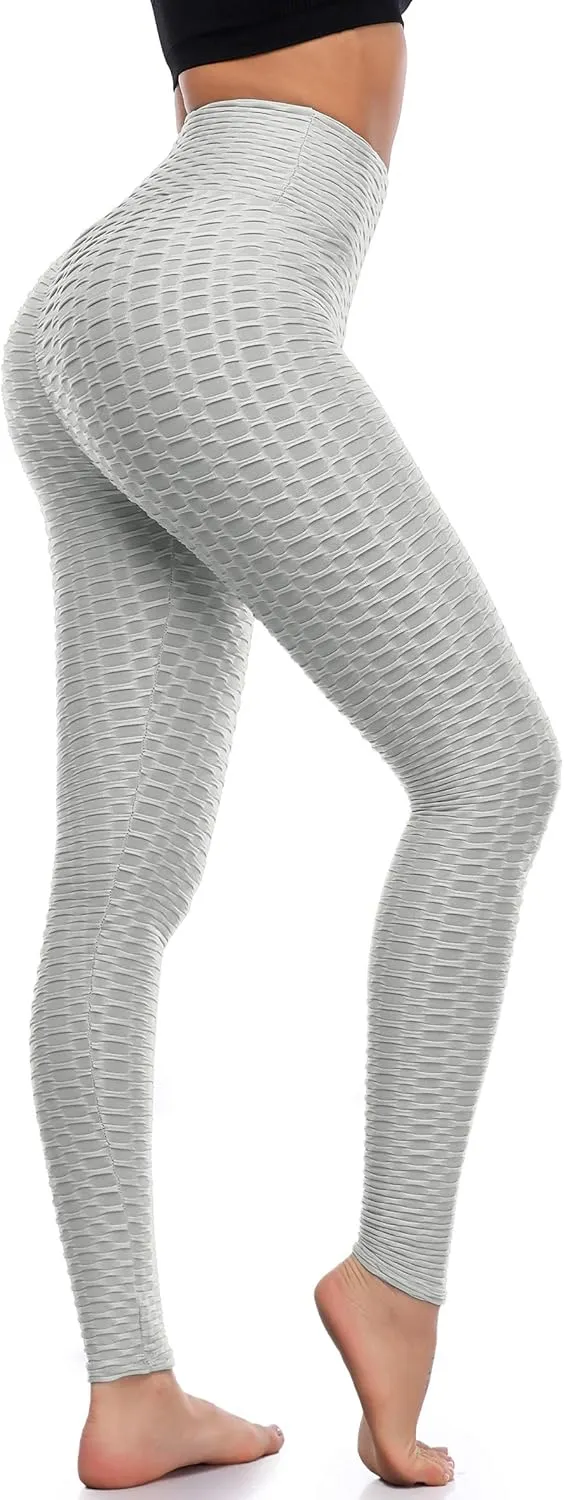 A-Wintage Women's Scrunch Butt Lifting Leggings Stretchy High Waisted Yoga Pants Workout Textured Booty Tights