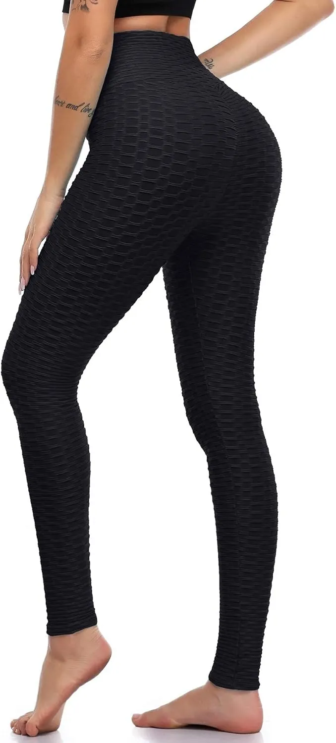 A-Wintage Women's Scrunch Butt Lifting Leggings Stretchy High Waisted Yoga Pants Workout Textured Booty Tights