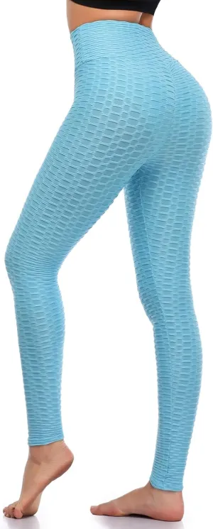 A-Wintage Women's Scrunch Butt Lifting Leggings Stretchy High Waisted Yoga Pants Workout Textured Booty Tights
