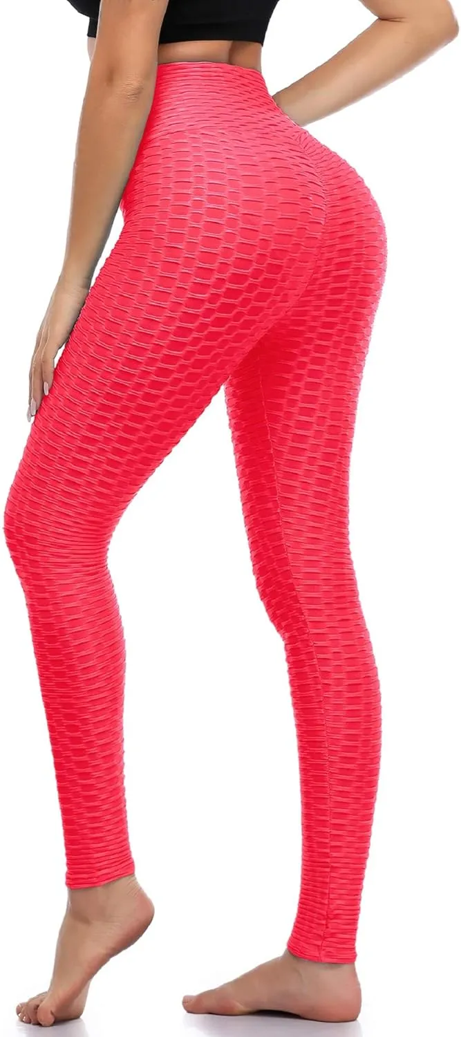 A-Wintage Women's Scrunch Butt Lifting Leggings Stretchy High Waisted Yoga Pants Workout Textured Booty Tights