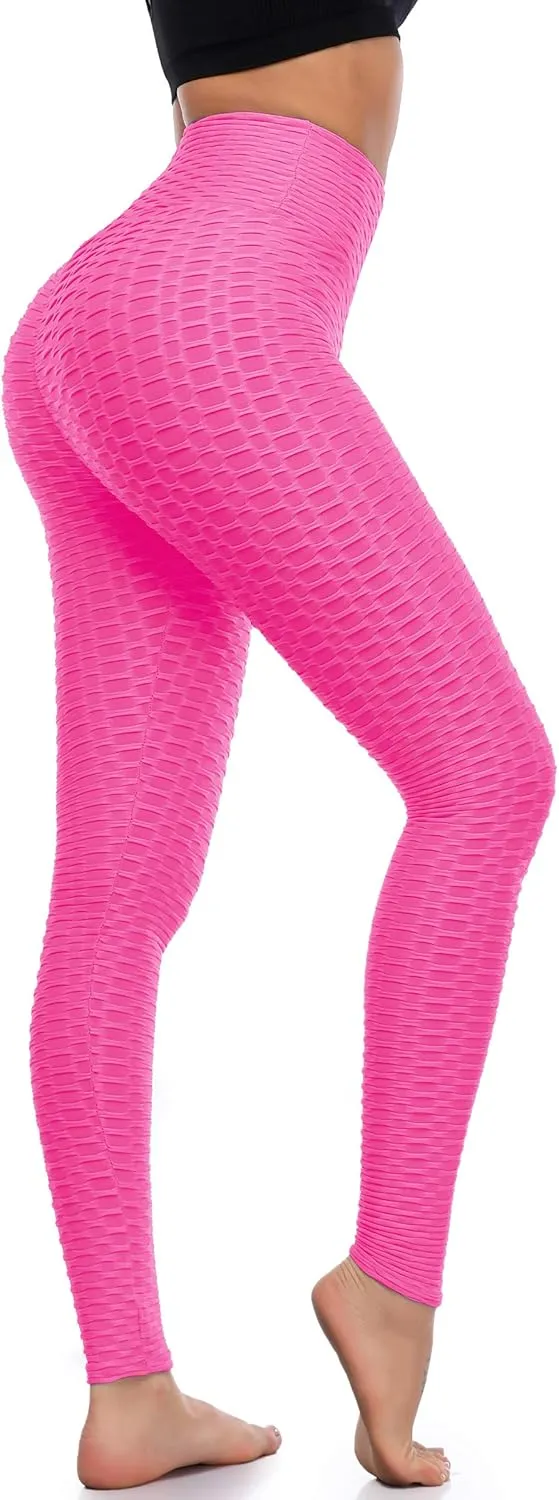 A-Wintage Women's Scrunch Butt Lifting Leggings Stretchy High Waisted Yoga Pants Workout Textured Booty Tights