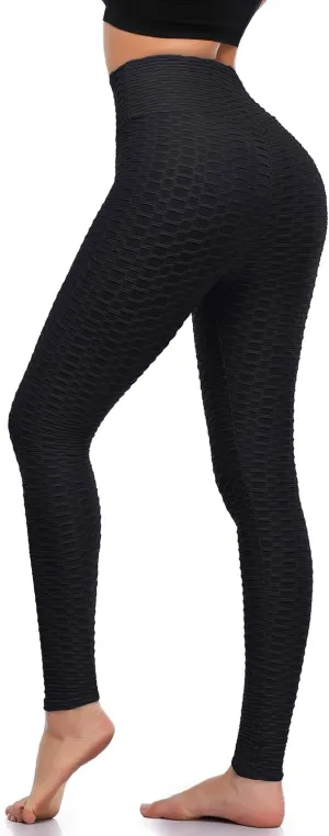 A-Wintage Women's Scrunch Butt Lifting Leggings Stretchy High Waisted Yoga Pants Workout Textured Booty Tights