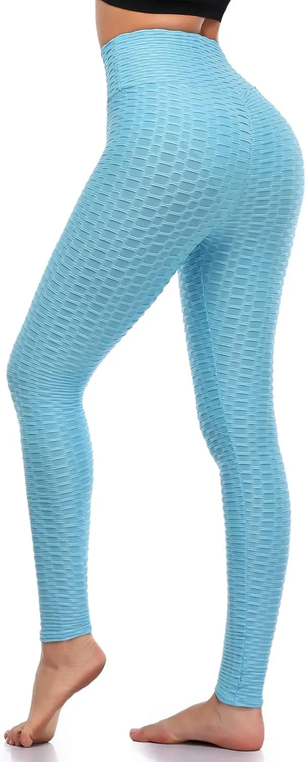 A-Wintage Women's Scrunch Butt Lifting Leggings Stretchy High Waisted Yoga Pants Workout Textured Booty Tights