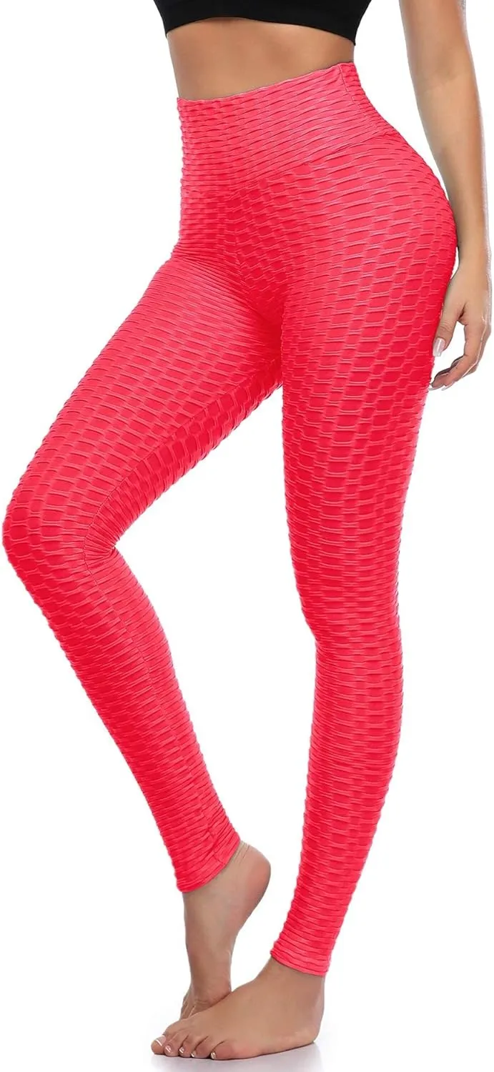 A-Wintage Women's Scrunch Butt Lifting Leggings Stretchy High Waisted Yoga Pants Workout Textured Booty Tights