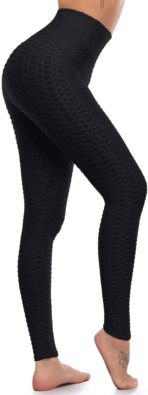 A-Wintage Women's Scrunch Butt Lifting Leggings Stretchy High Waisted Yoga Pants Workout Textured Booty Tights