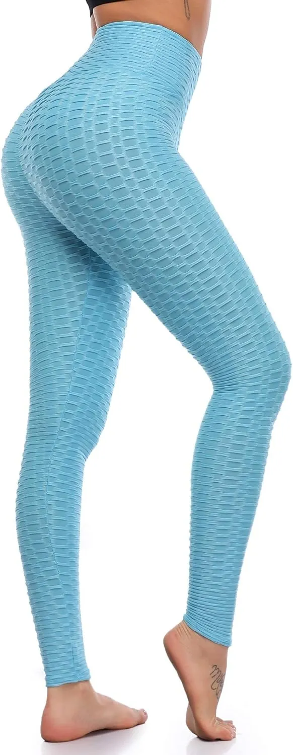 A-Wintage Women's Scrunch Butt Lifting Leggings Stretchy High Waisted Yoga Pants Workout Textured Booty Tights