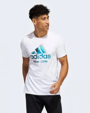 adidas - Men - NYC BOS Graphic Tee - White