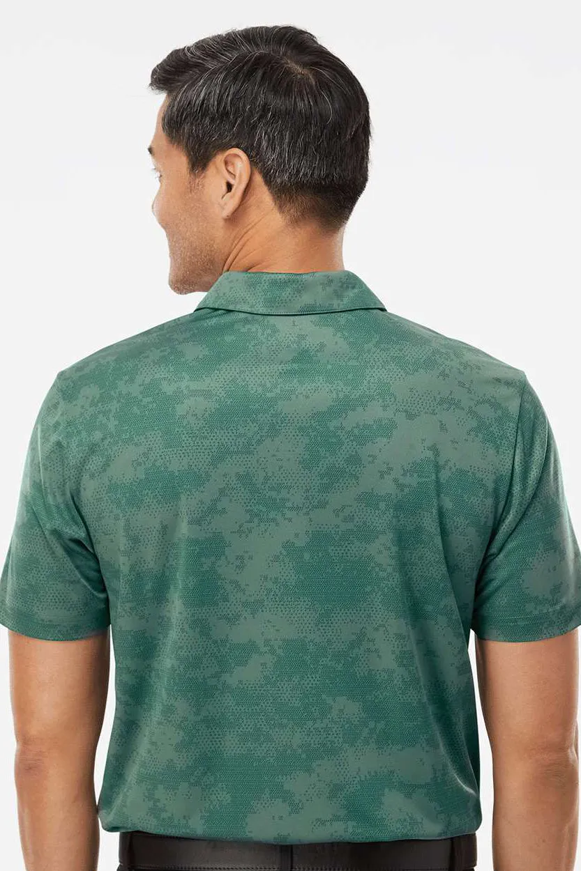 Adidas Mens Camo Moisture Wicking Short Sleeve Polo Shirt - Green Oxide
