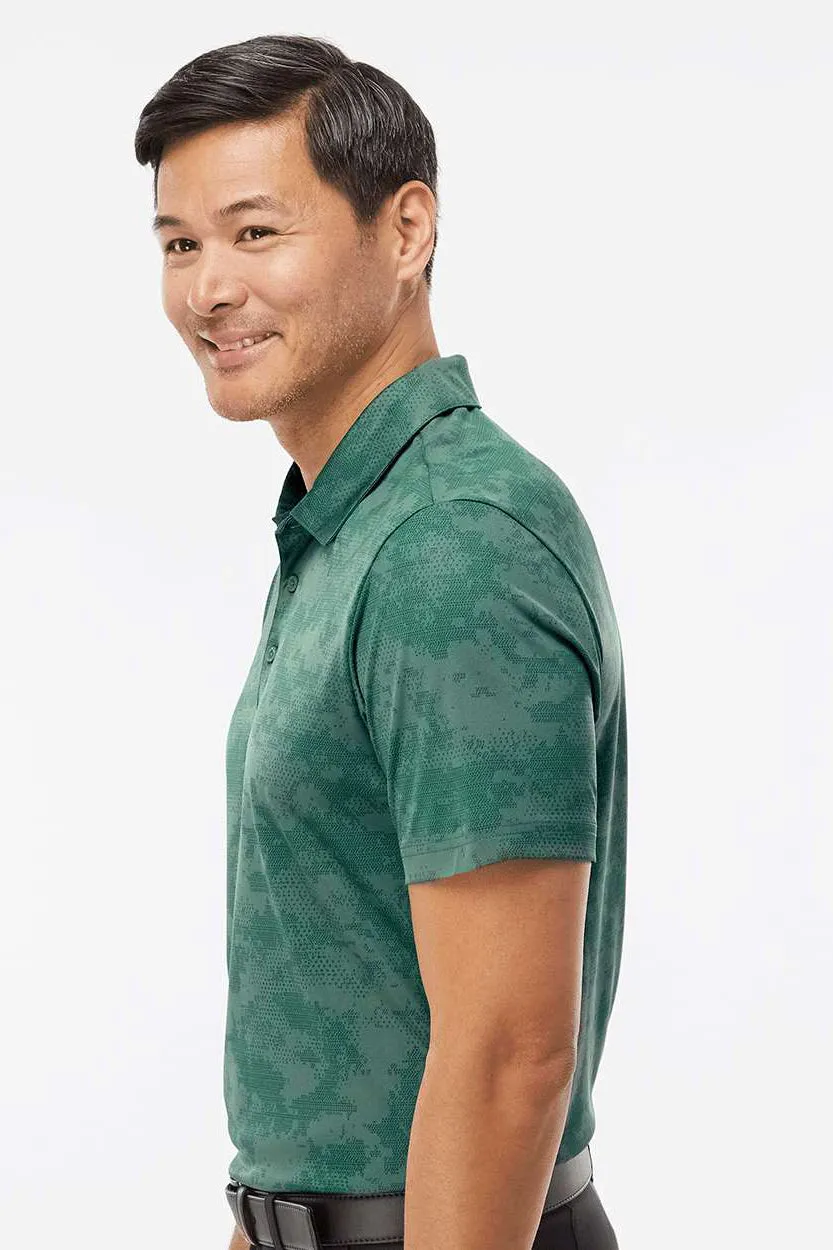 Adidas Mens Camo Moisture Wicking Short Sleeve Polo Shirt - Green Oxide
