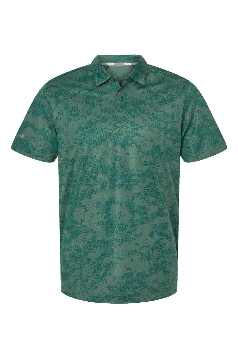 Adidas Mens Camo Moisture Wicking Short Sleeve Polo Shirt - Green Oxide