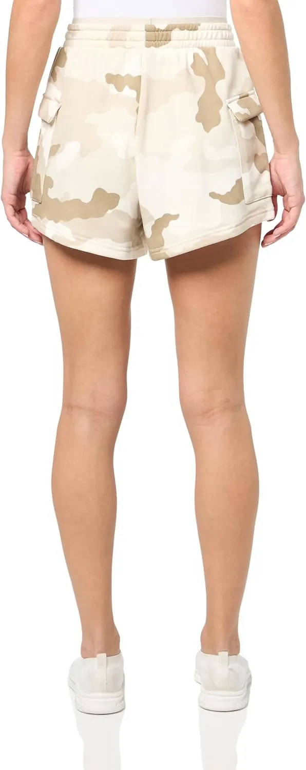 adidas Women's Essentials 3 Stripes Camouflage Printed Cargo Shorts