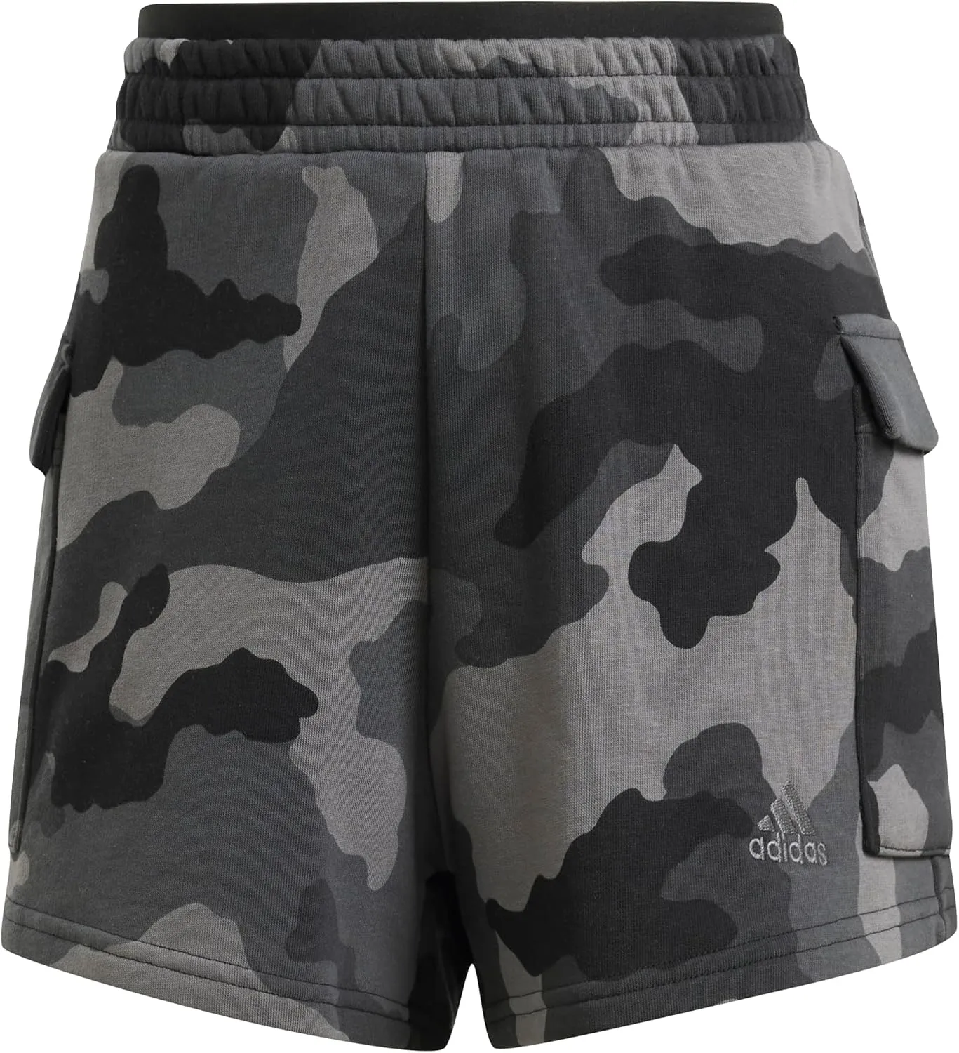 adidas Women's Essentials 3 Stripes Camouflage Printed Cargo Shorts