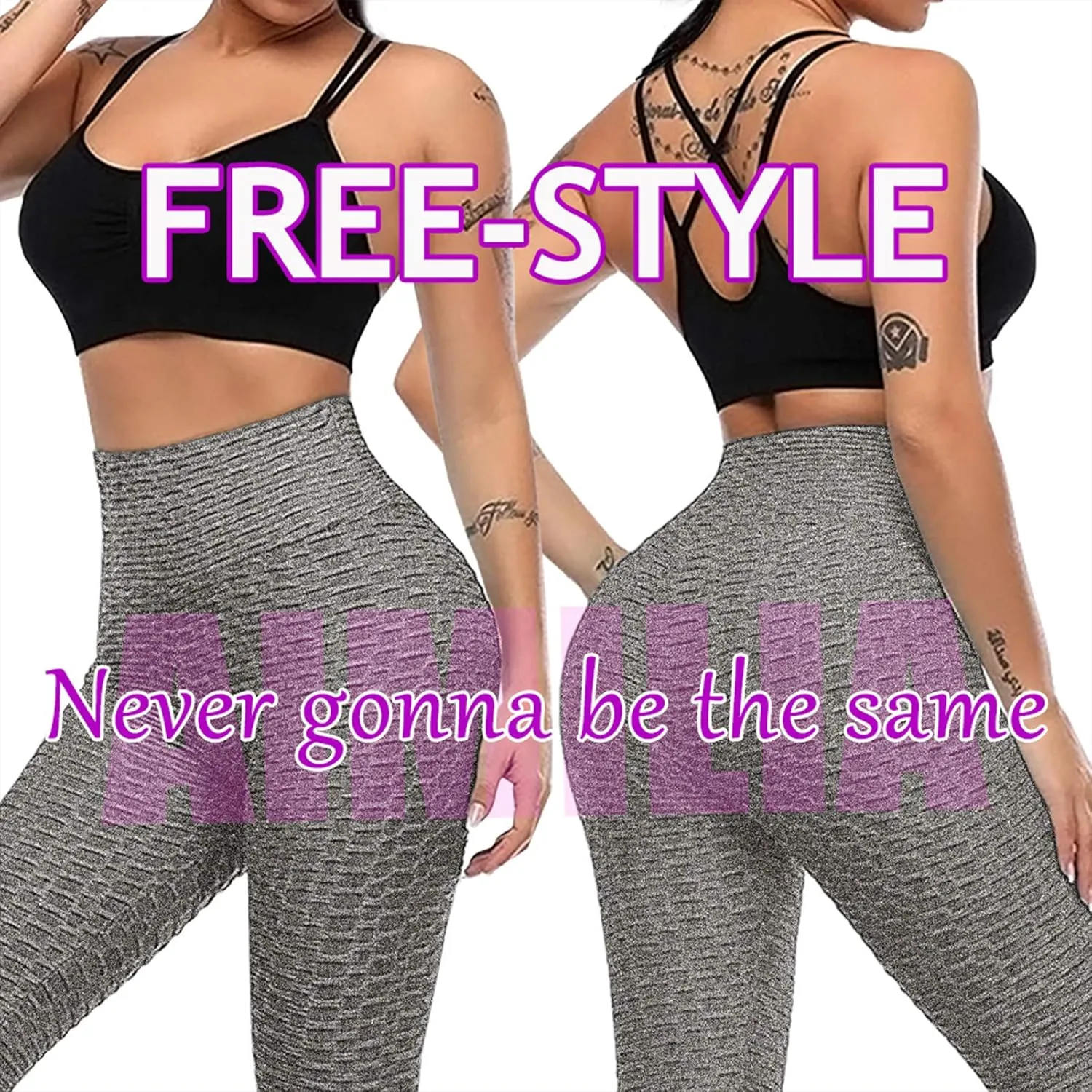 AIMILIA Butt Lifting Anti Cellulite Leggings for Women High Waisted Yoga Pants Workout Tummy Control Sport Tights