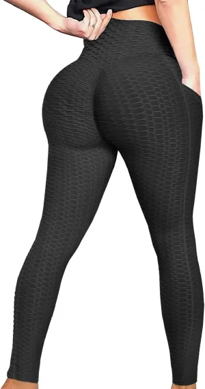 AIMILIA Butt Lifting Anti Cellulite Leggings for Women High Waisted Yoga Pants Workout Tummy Control Sport Tights