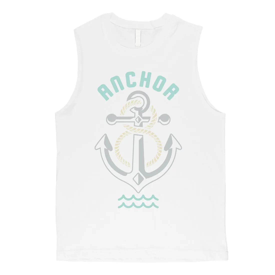 Anchor Hook Mens Vintage Design Muscle Shirt Funny Workout Tank Top