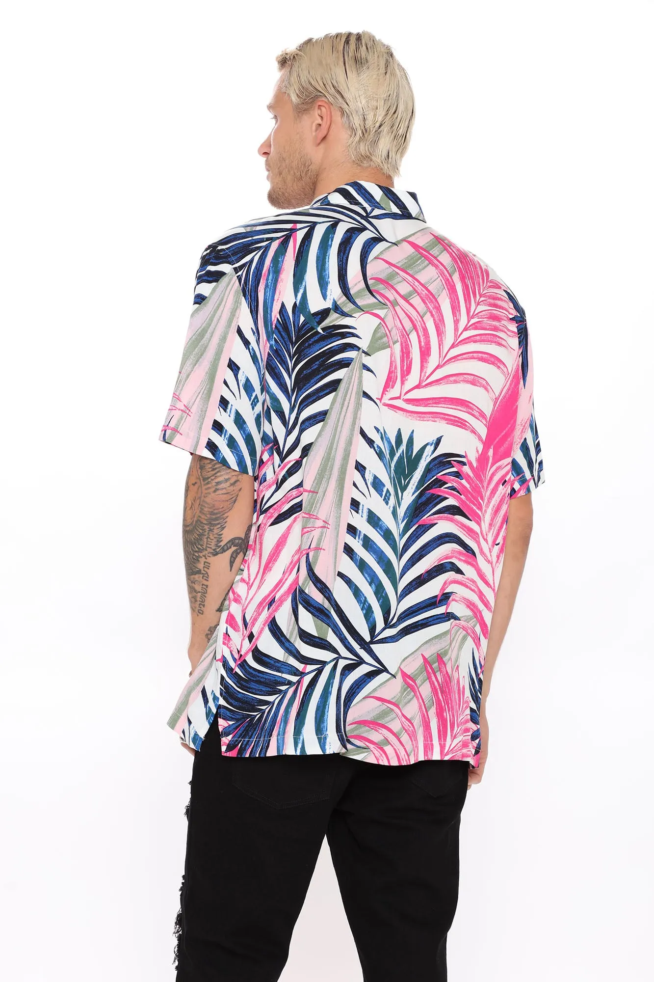 Andrew Short Sleeve Woven Top - White/combo