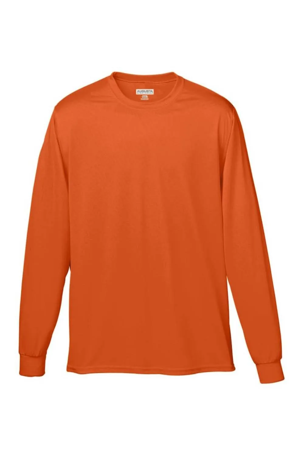 Augusta Sportswear Mens Moisture Wicking Long Sleeve Crewneck T-Shirt - Orange