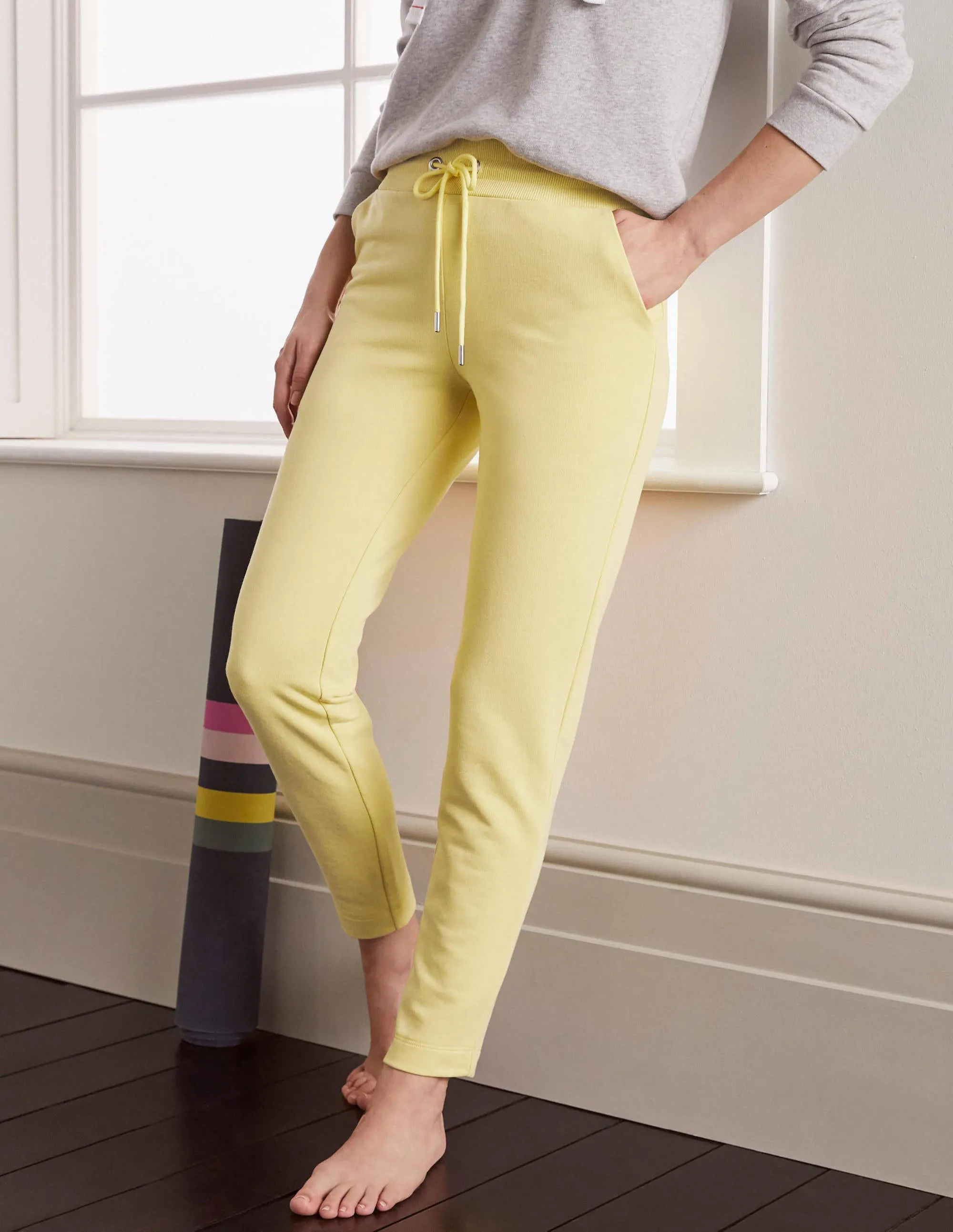 Ava Jersey Joggers-Pale Lemon