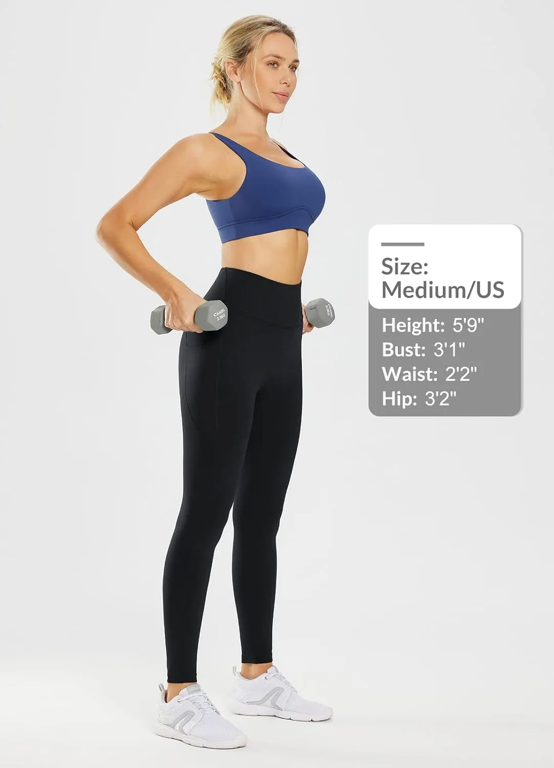 baleaf Leggings for Women with Pockets Tummy Control Compression Workout Athletic Running High Waisted Yoga Pants