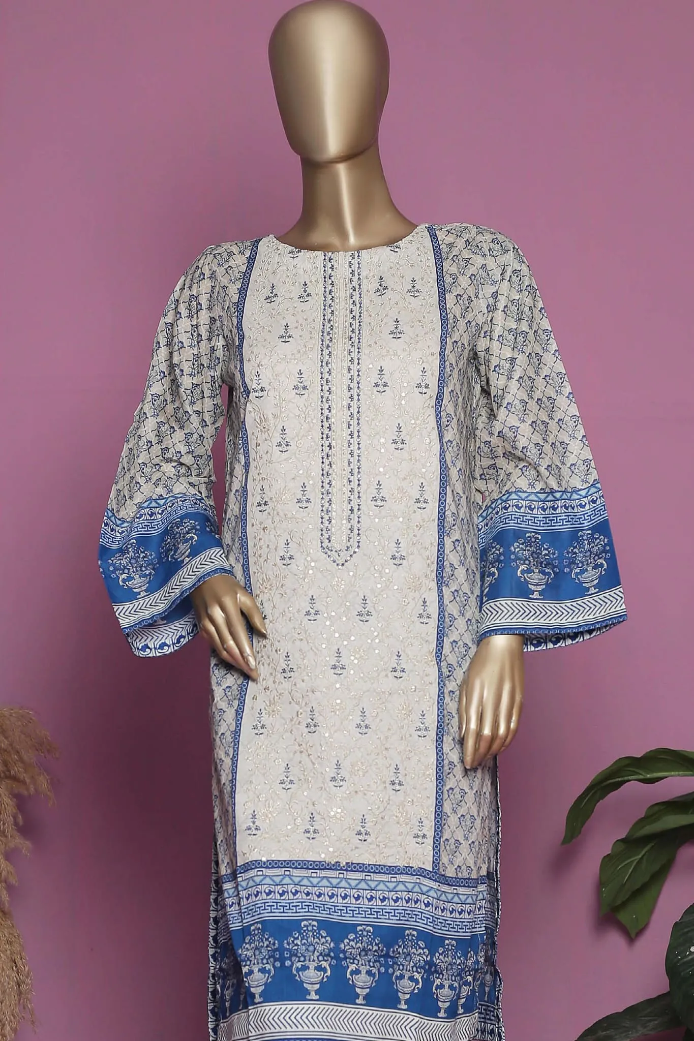 Bin Saeed Stitched Eid Embroidered Shirts Collection'2023-SMLSF-05-Skin