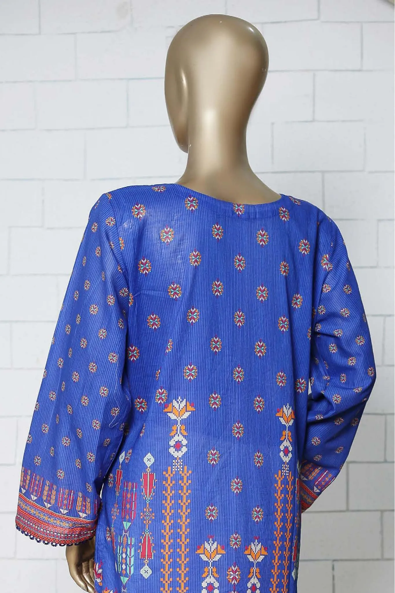 Bin Saeed Stitched Eid Embroidered Shirts Collection'2023-SMLSF-16-Blue