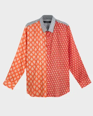 BONI II SHIRT IN ORANGE, RED AND GREY