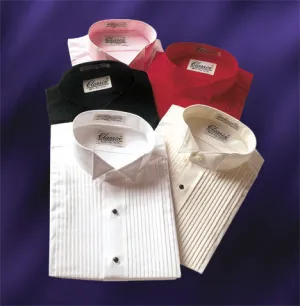 Colored Wing Collar Tuxedo Shirt - Teal