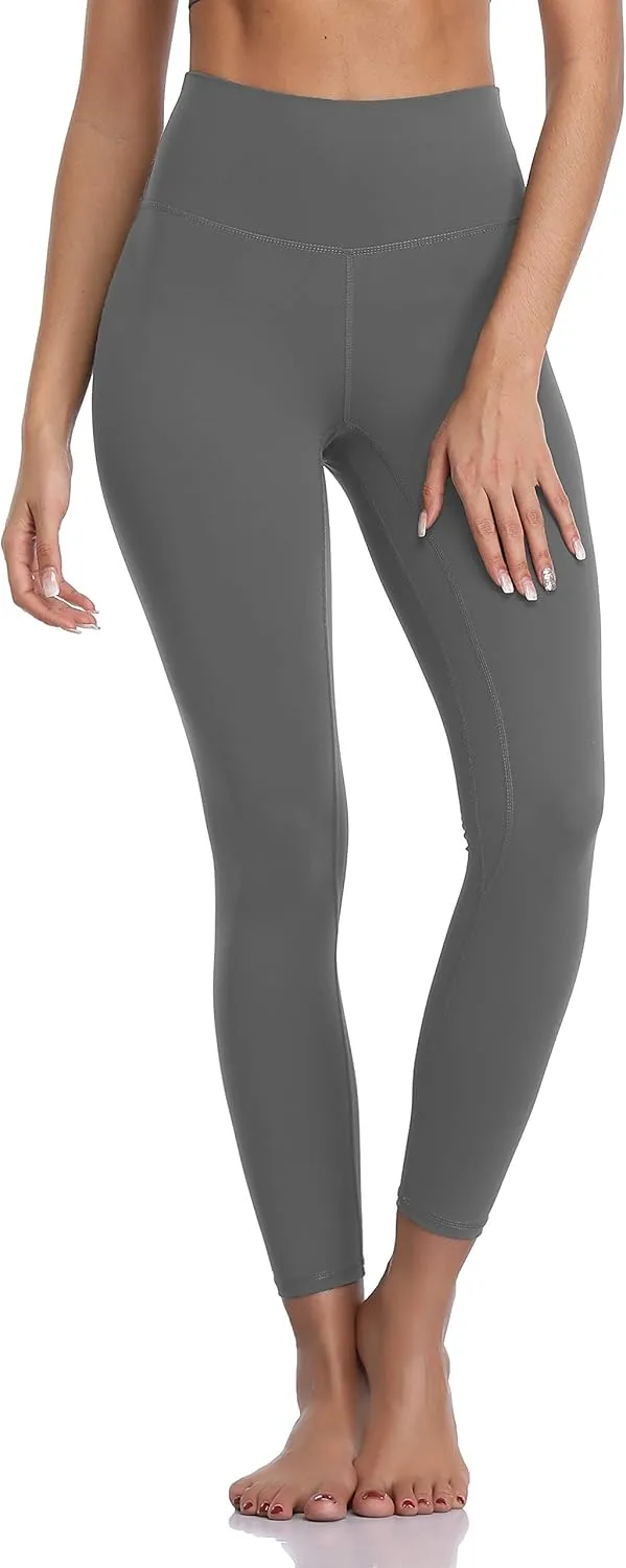 Colorfulkoala Women's Buttery Soft High Waisted Yoga Pants 7/8 Length Leggings (XL, Charcoal Grey)