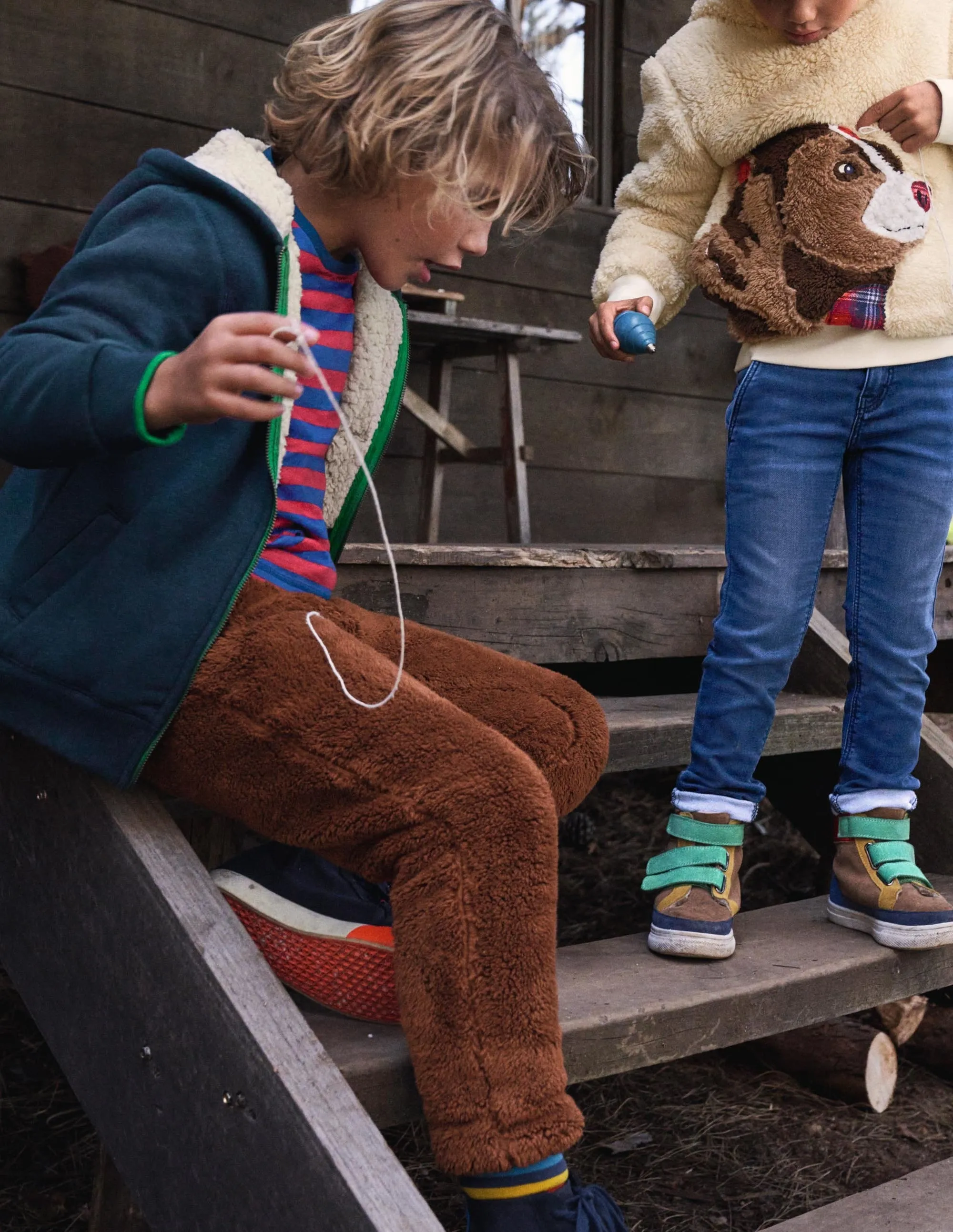 Cosy Teddy Joggers-Brown