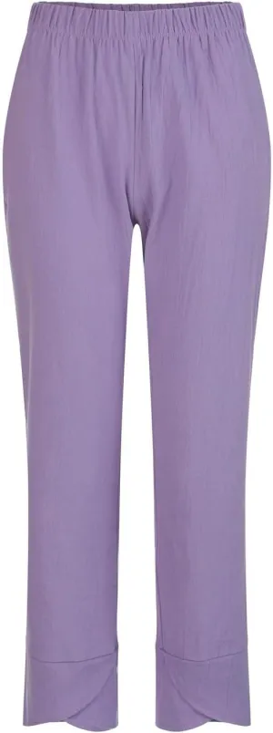 Cotton Linen Pants for Women Casual Capri Pant Plus Size Wide Leg Palazzo Summer Cropped Elastic Waist Trousers