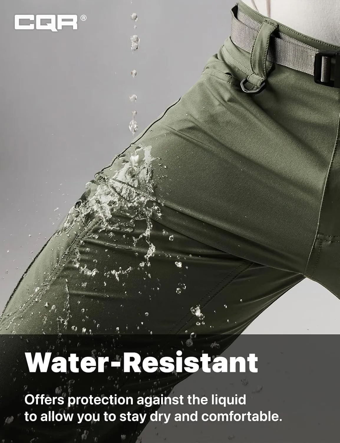 CQR Mens Quick-Dry Stretch Hiking Cargo Shorts  Lightweight Water-Resistant Tactical Casual, Golf & Outdoor with Pockets