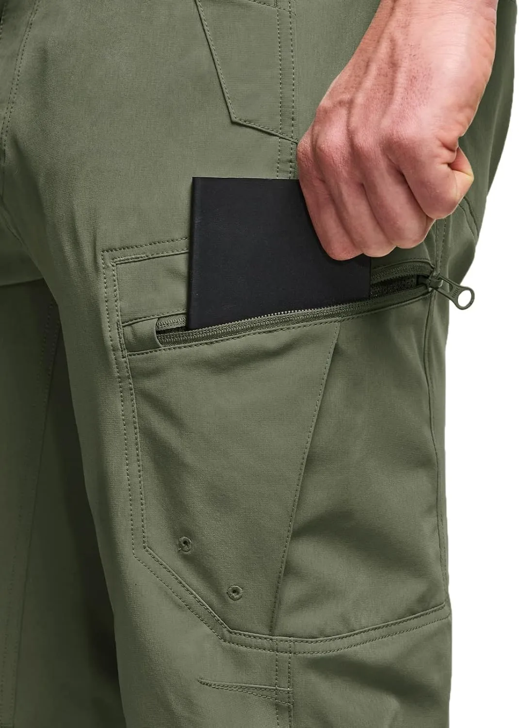 CQR Mens Quick-Dry Stretch Hiking Cargo Shorts  Lightweight Water-Resistant Tactical Casual, Golf & Outdoor with Pockets