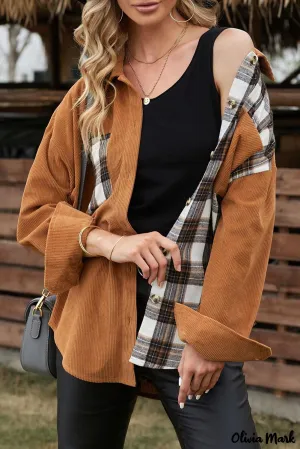 Deanwangkt - Brown Checked Corduroy Shirt
