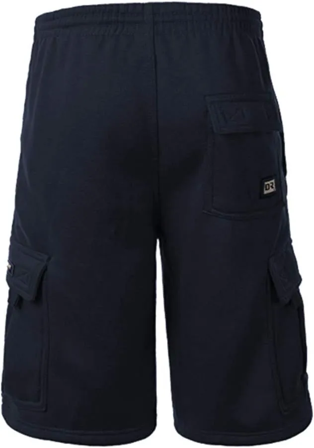 DREAM USA Men's Fleece Cargo Shorts Heavyweight M-5XL