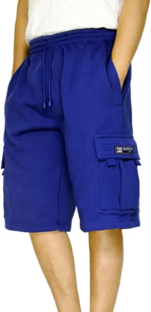 DREAM USA Men's Fleece Cargo Shorts Heavyweight M-5XL