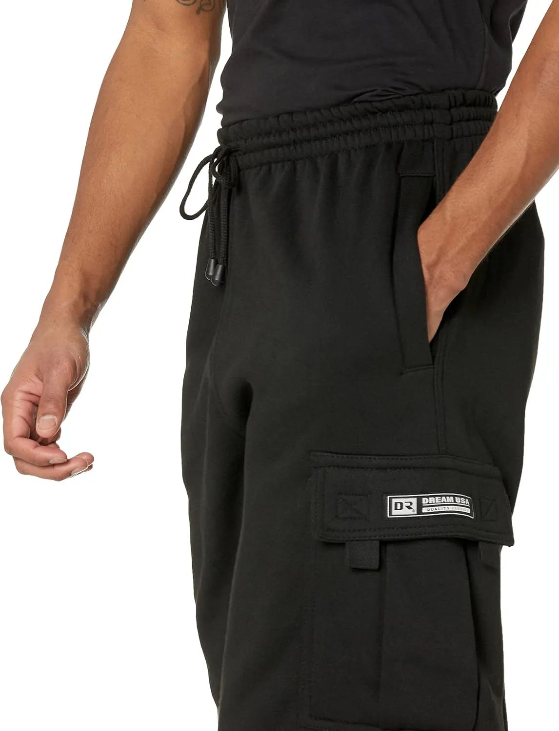 DREAM USA Men's Fleece Cargo Shorts Heavyweight M-5XL