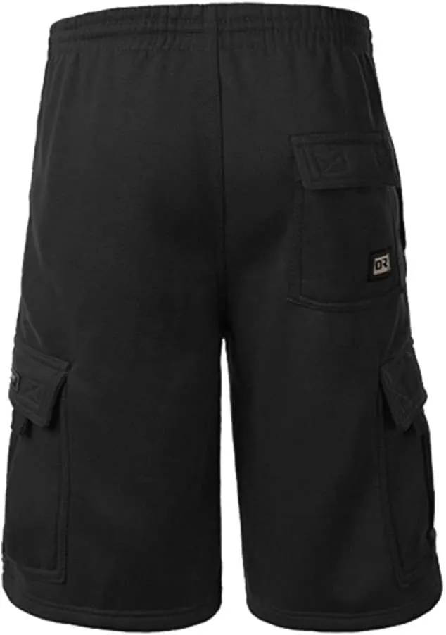 DREAM USA Men's Fleece Cargo Shorts Heavyweight M-5XL