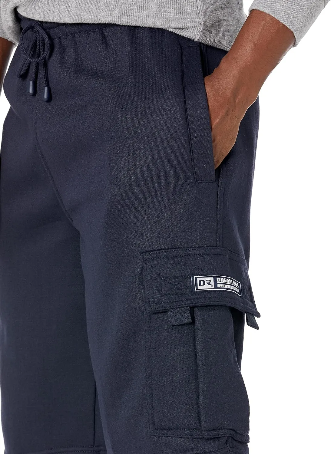 DREAM USA Men's Fleece Cargo Shorts Heavyweight M-5XL