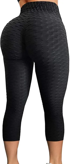 FITTOO Womens High Waisted Yoga Pants Tummy Control Scrunched Booty Leggings Workout Running Butt Lift Textured Tights