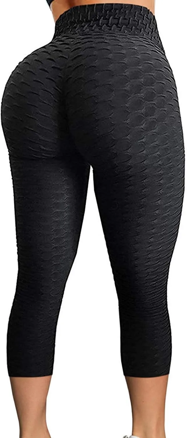 FITTOO Womens High Waisted Yoga Pants Tummy Control Scrunched Booty Leggings Workout Running Butt Lift Textured Tights