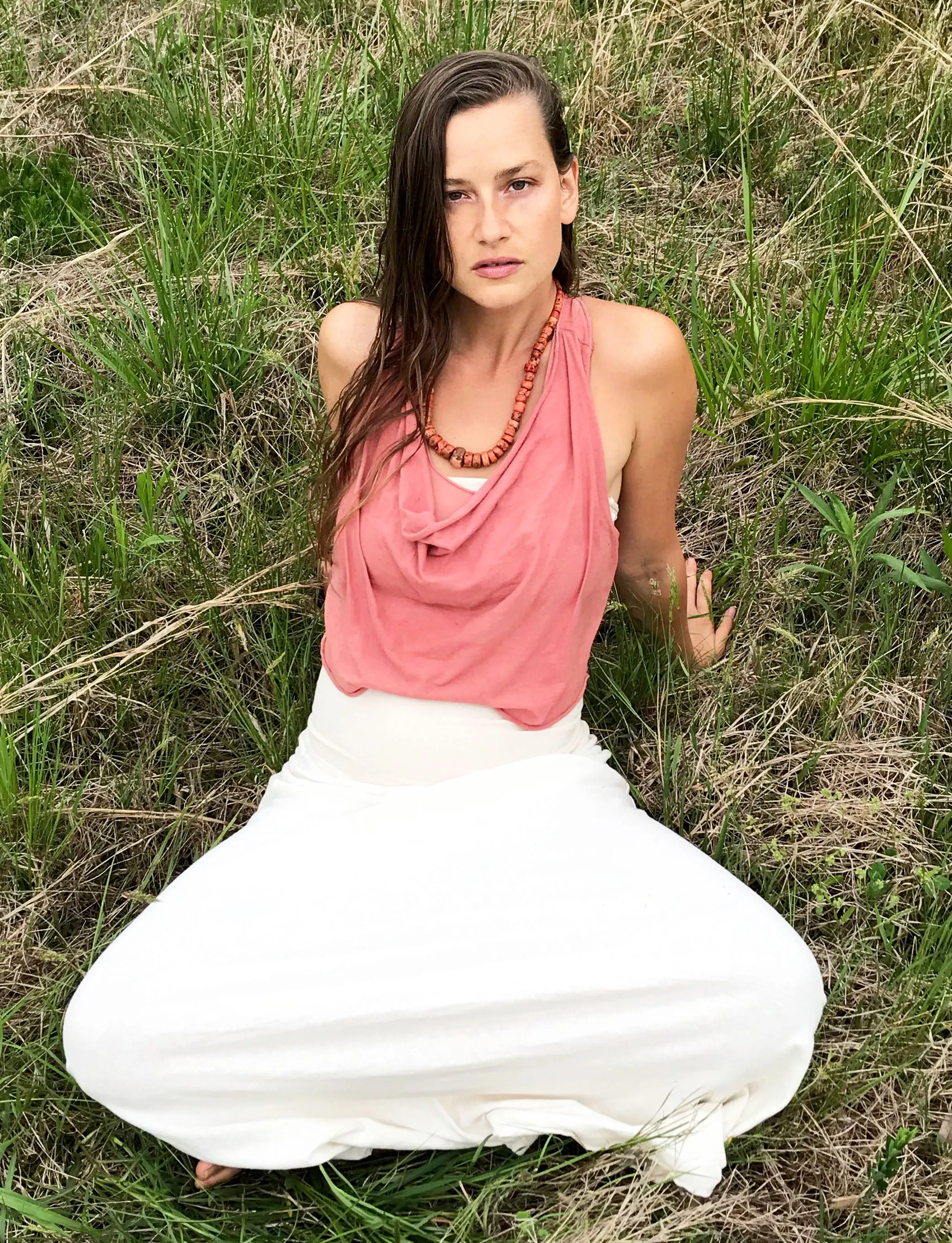 Float Neck Racerback Built in Bra Simplicity Bralette