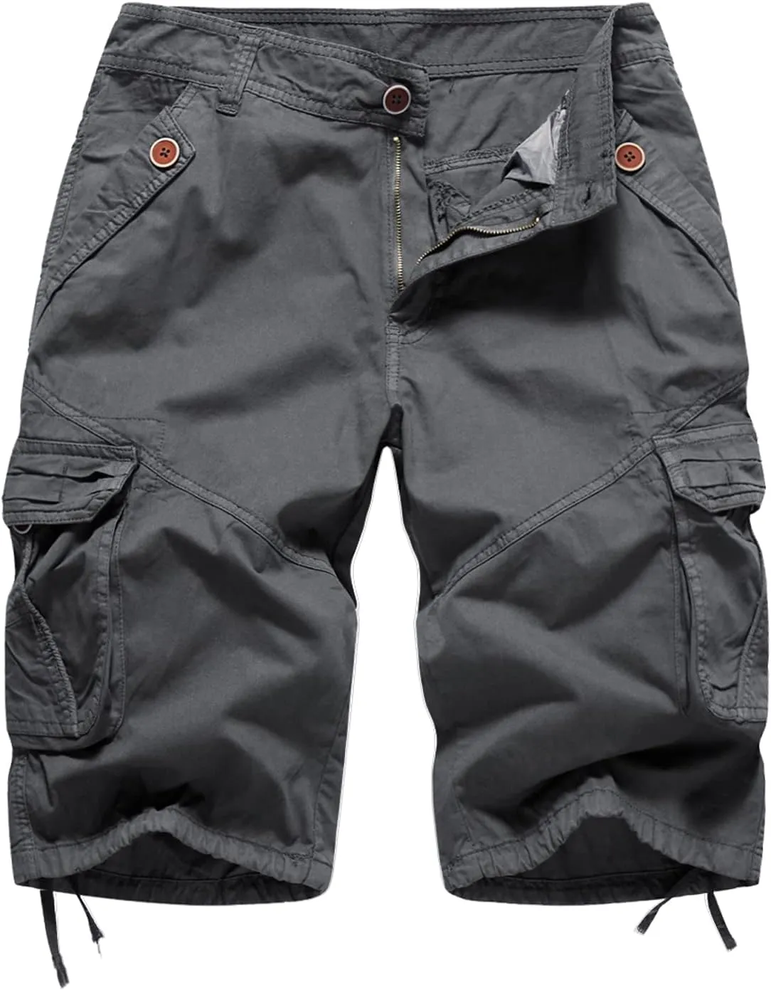 FOURSTEEDS Women's Casual Fitted Multi-Pockets Camouflage Twill Bermuda Cargo Shorts