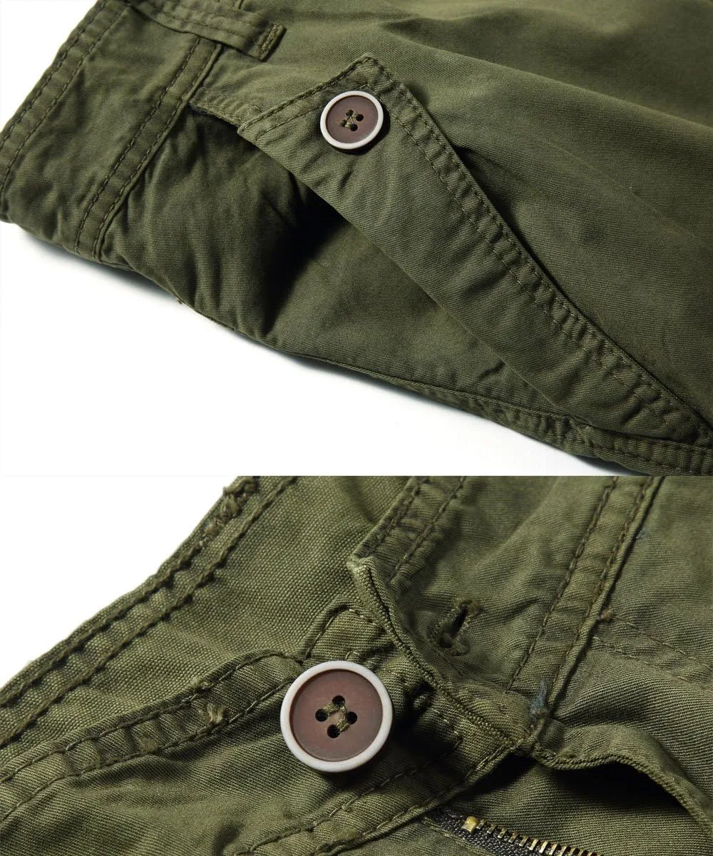 FOURSTEEDS Women's Casual Fitted Multi-Pockets Camouflage Twill Bermuda Cargo Shorts