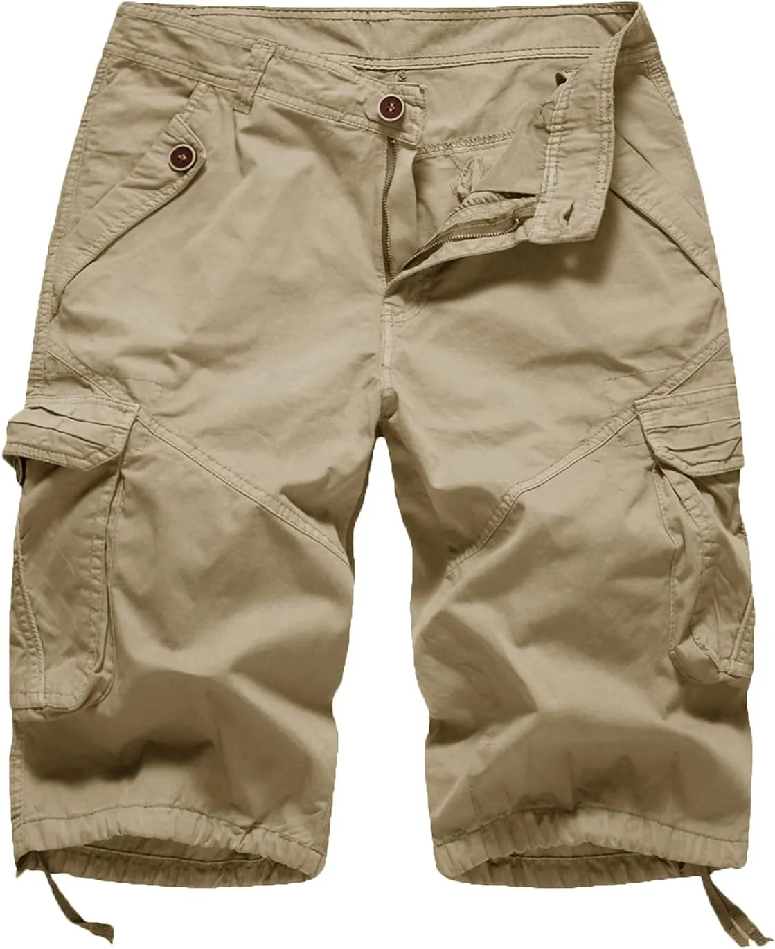 FOURSTEEDS Women's Casual Fitted Multi-Pockets Camouflage Twill Bermuda Cargo Shorts