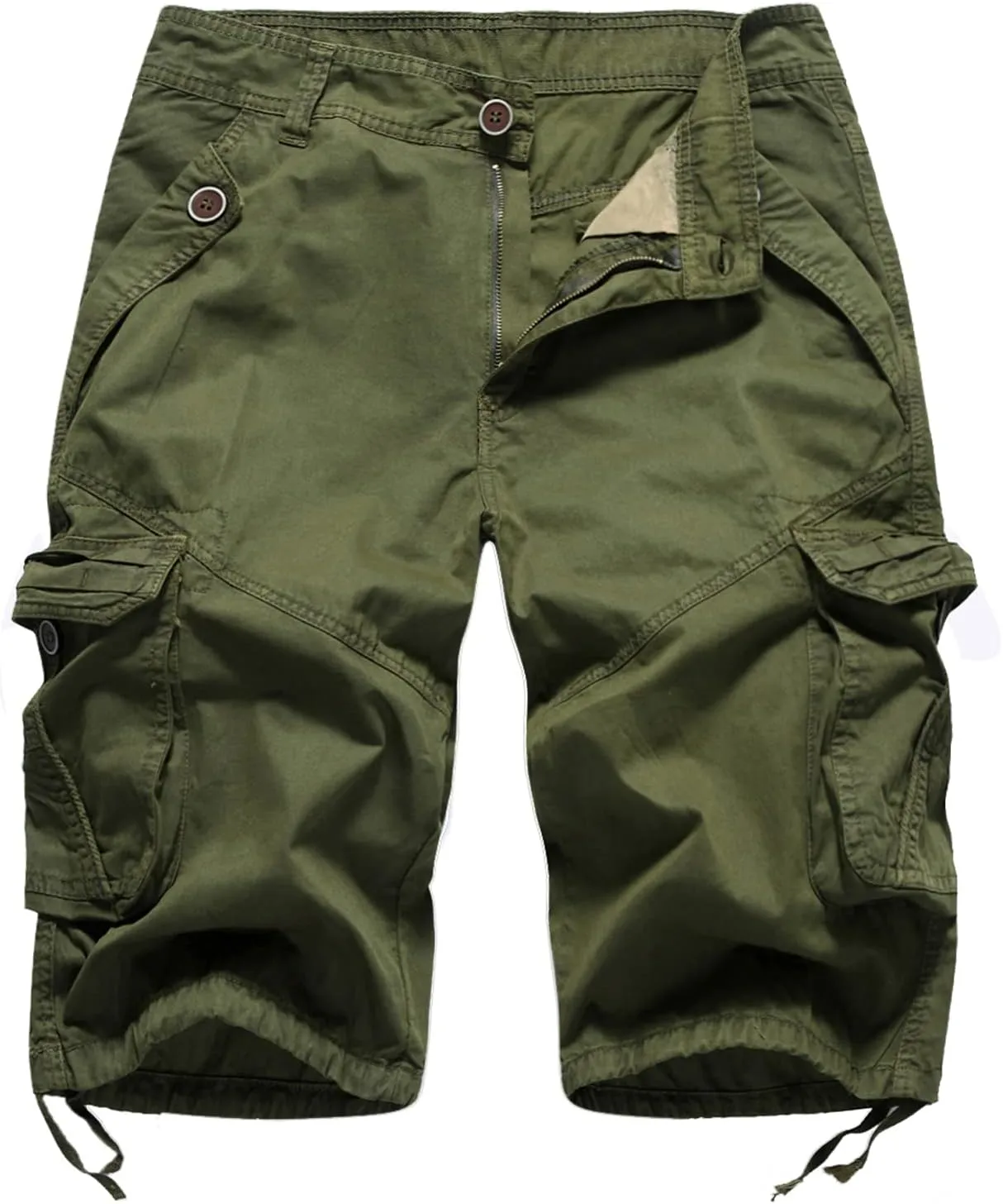 FOURSTEEDS Women's Casual Fitted Multi-Pockets Camouflage Twill Bermuda Cargo Shorts