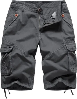 FOURSTEEDS Women's Casual Fitted Multi-Pockets Camouflage Twill Bermuda Cargo Shorts