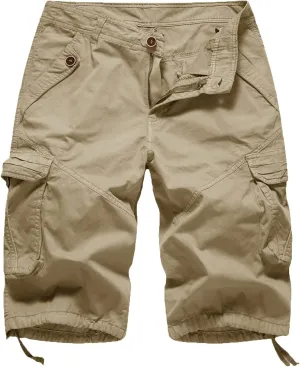 FOURSTEEDS Women's Casual Fitted Multi-Pockets Camouflage Twill Bermuda Cargo Shorts