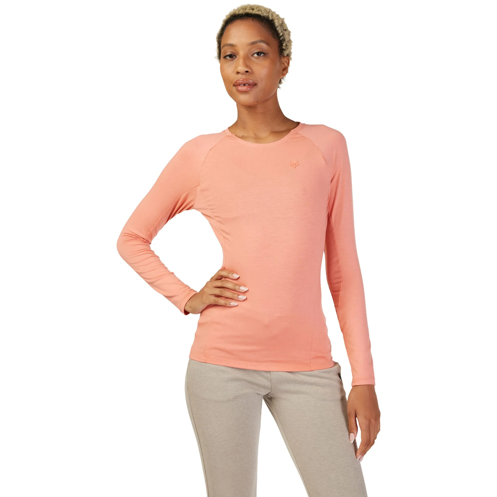 Fox Racing  Womens Rep Long Sleeve T-Shirt Tee Moisture Wicking Comfort Salmon
