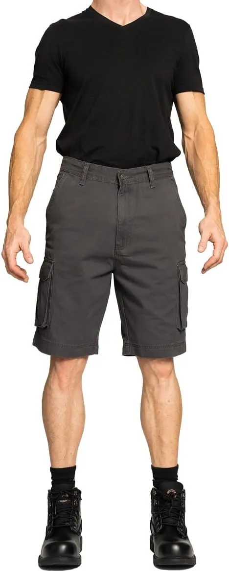Full Blue Big Men's Cargo Shorts with Expandable Waist
