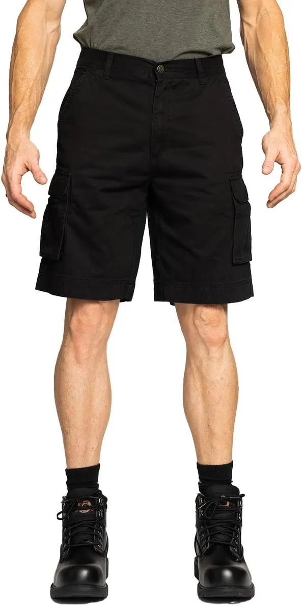 Full Blue Big Men's Cargo Shorts with Expandable Waist